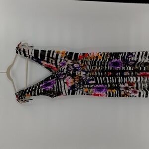 Just Love floral and striped summer maxi dress size XL v-neck and backline